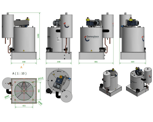 Льдогенератор чешуйчатого льда Geneglace F90 V (3000-3500 кг/сут.)